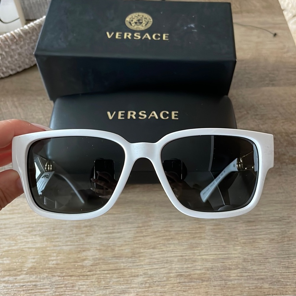 Versace white sunglasses
